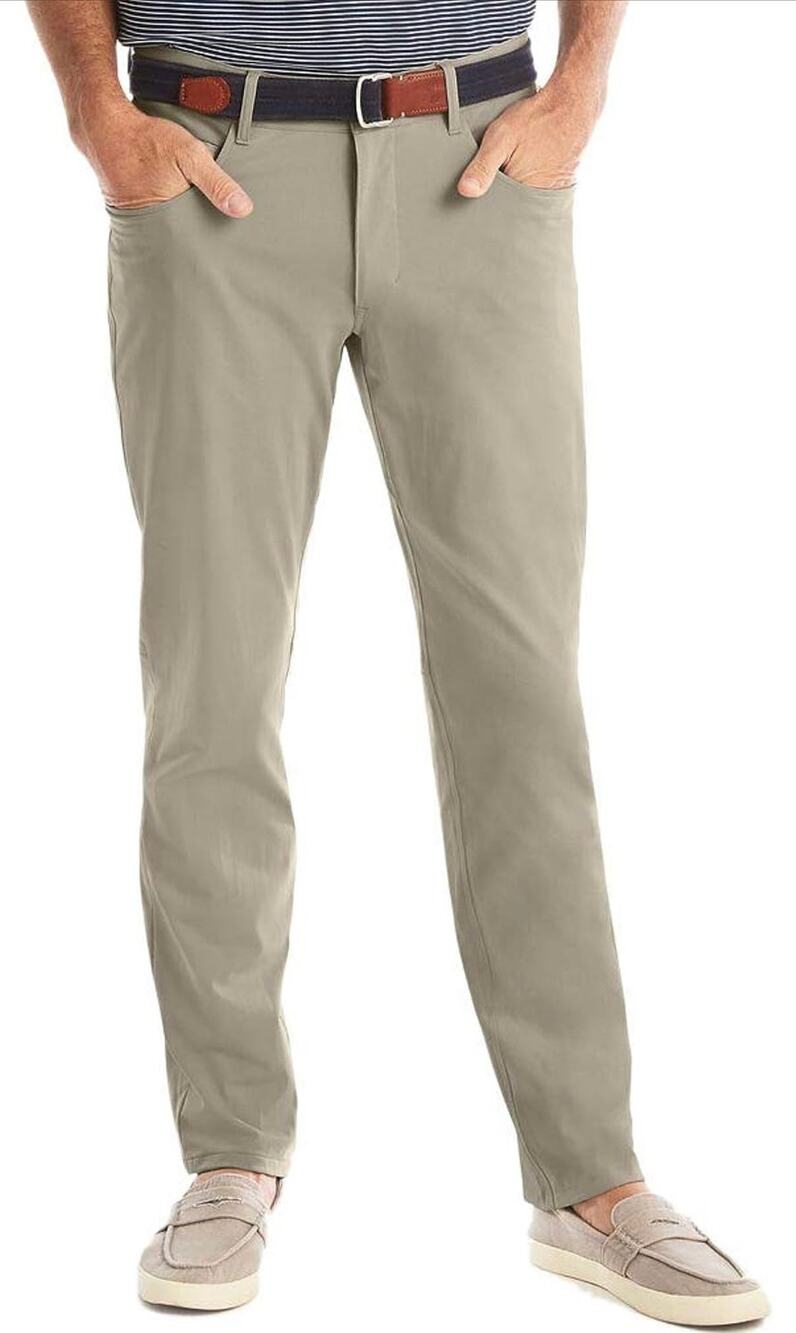 Johnnie-O Cross Country Performance Pant 36/34 Light Khaki, Dress Slacks, New